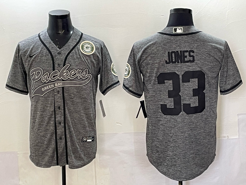 Men Green Bay Packers #33 Jones grey Nike NFL 2025 jersey 02->green bay packers->NFL Jersey